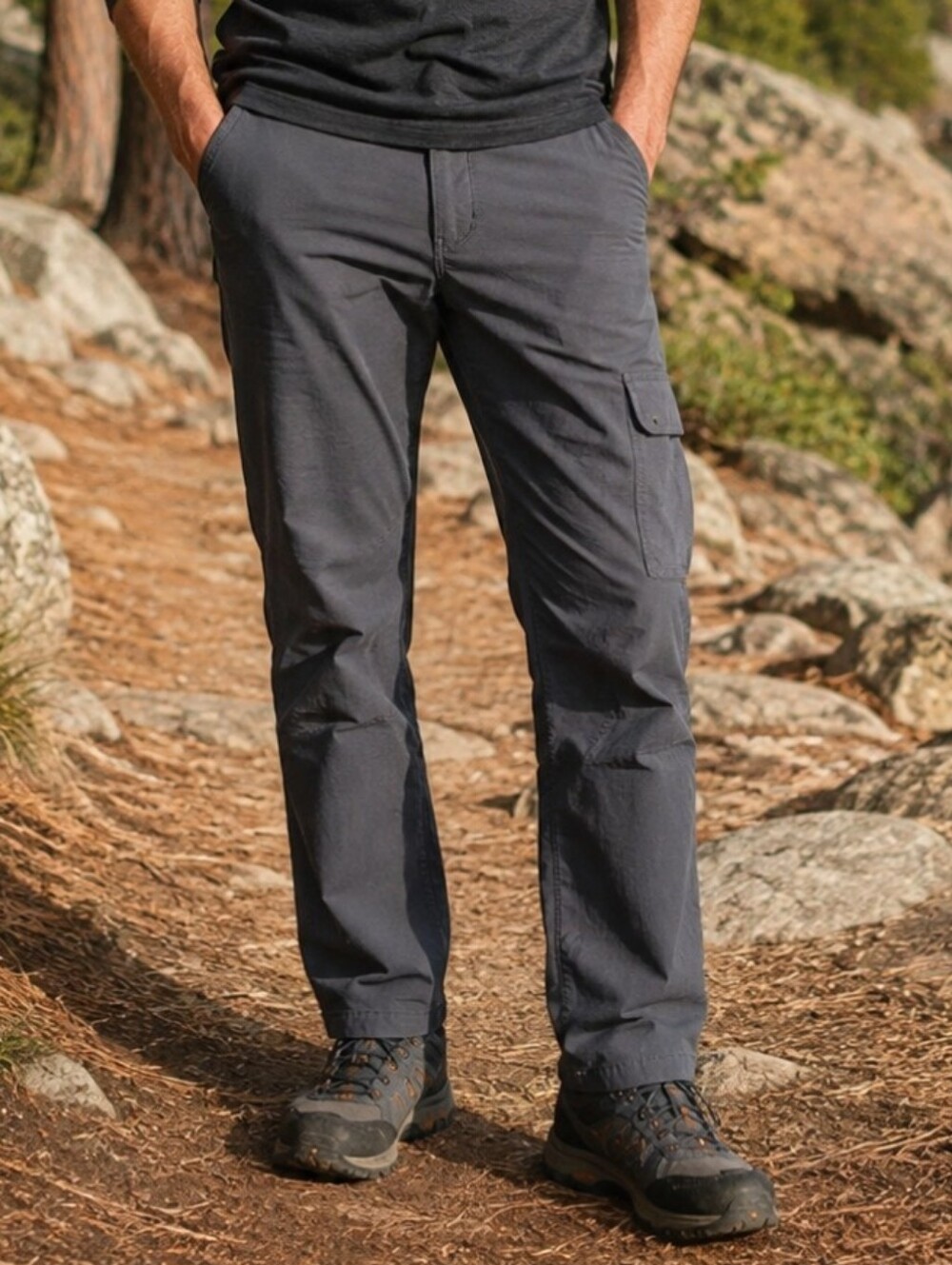 prAna Breathe Zion Men’s Large 32 Gray Cargo Hiking Travel Pants